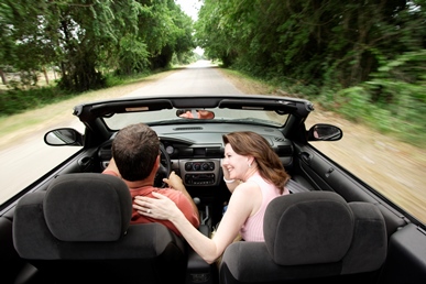 Couple in convertible